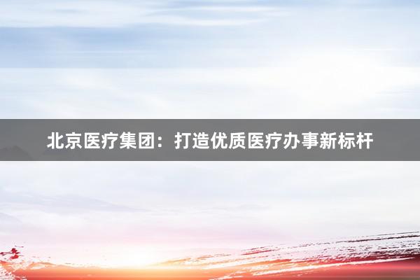 北京医疗集团：打造优质医疗办事新标杆