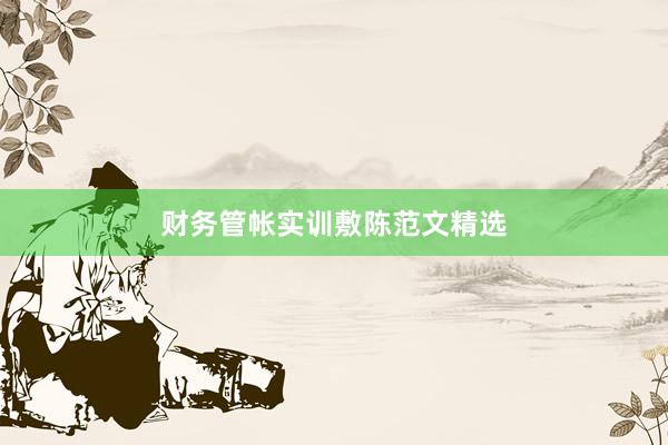 财务管帐实训敷陈范文精选